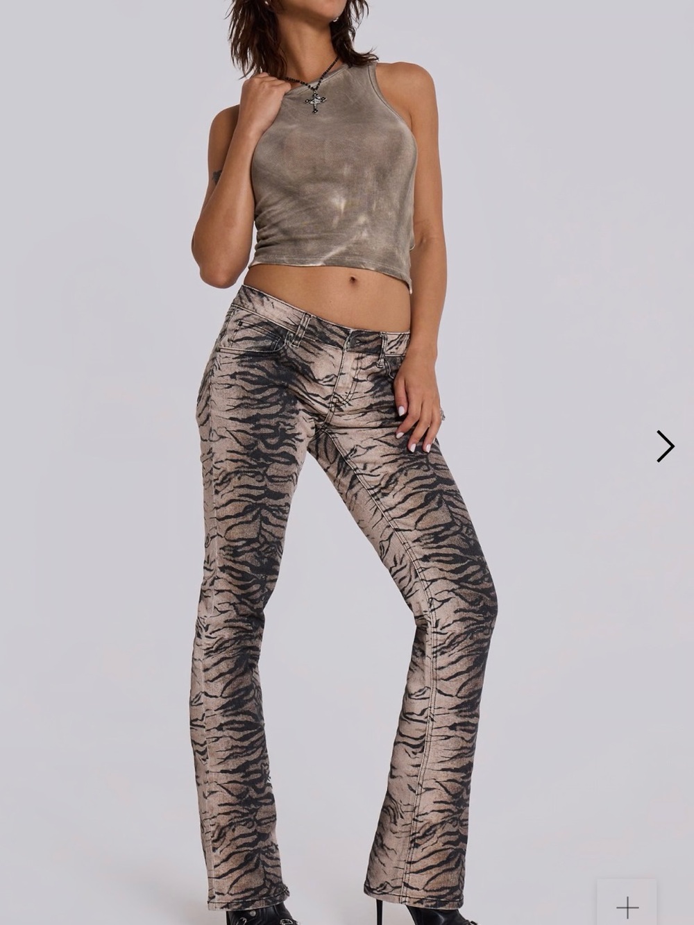 Jaded London- Leona Bootcut Cooper Jeans in Tiger - Picture 3 of 4